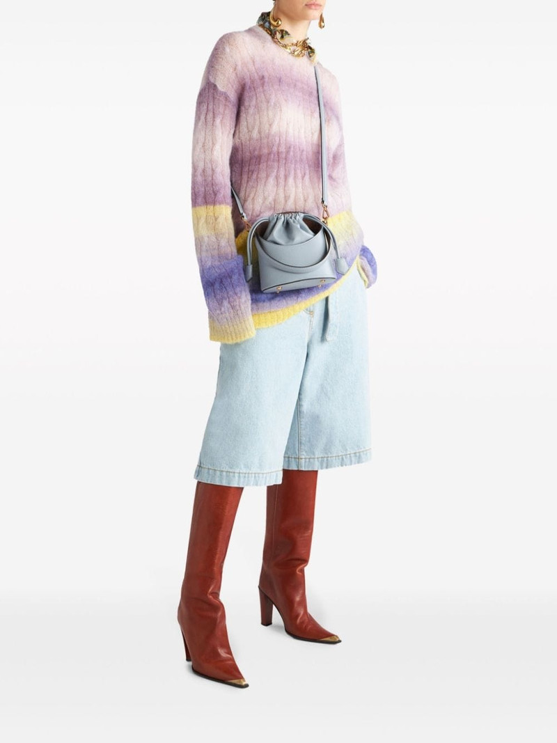 Etro logo-embroidered denim bermuda shorts outlook