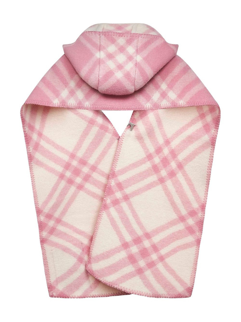 Burberry check-pattern hooded scarf outlook
