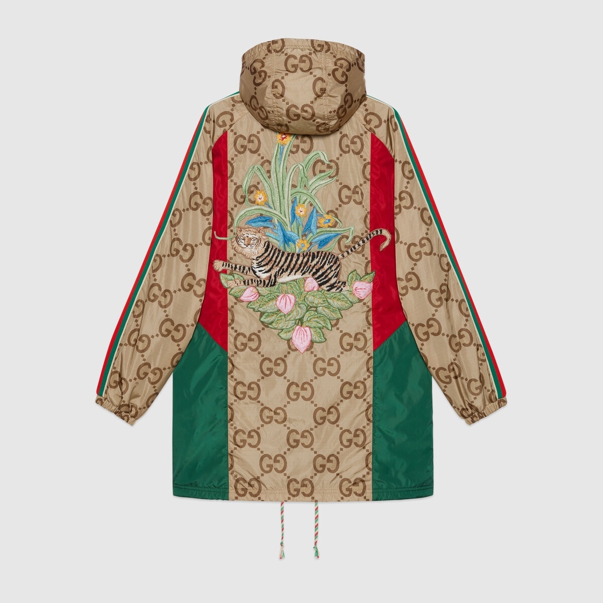 Gucci Tiger jumbo GG anorak coat with Web - 6