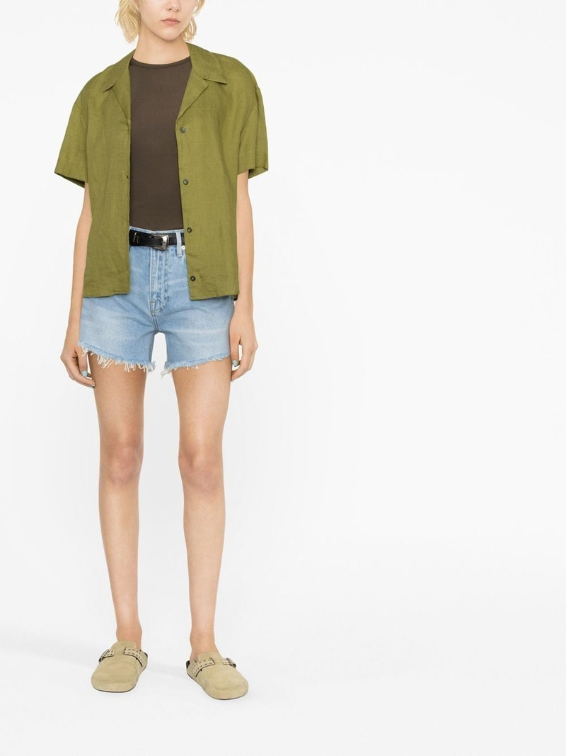 FRAME distressed-hem denim shorts outlook