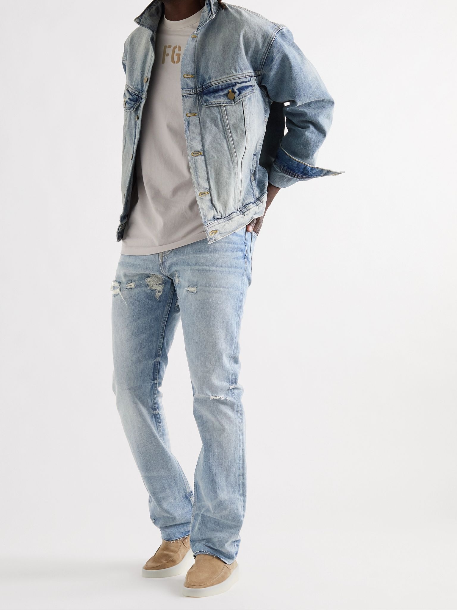 Distressed Denim Jeans - 2