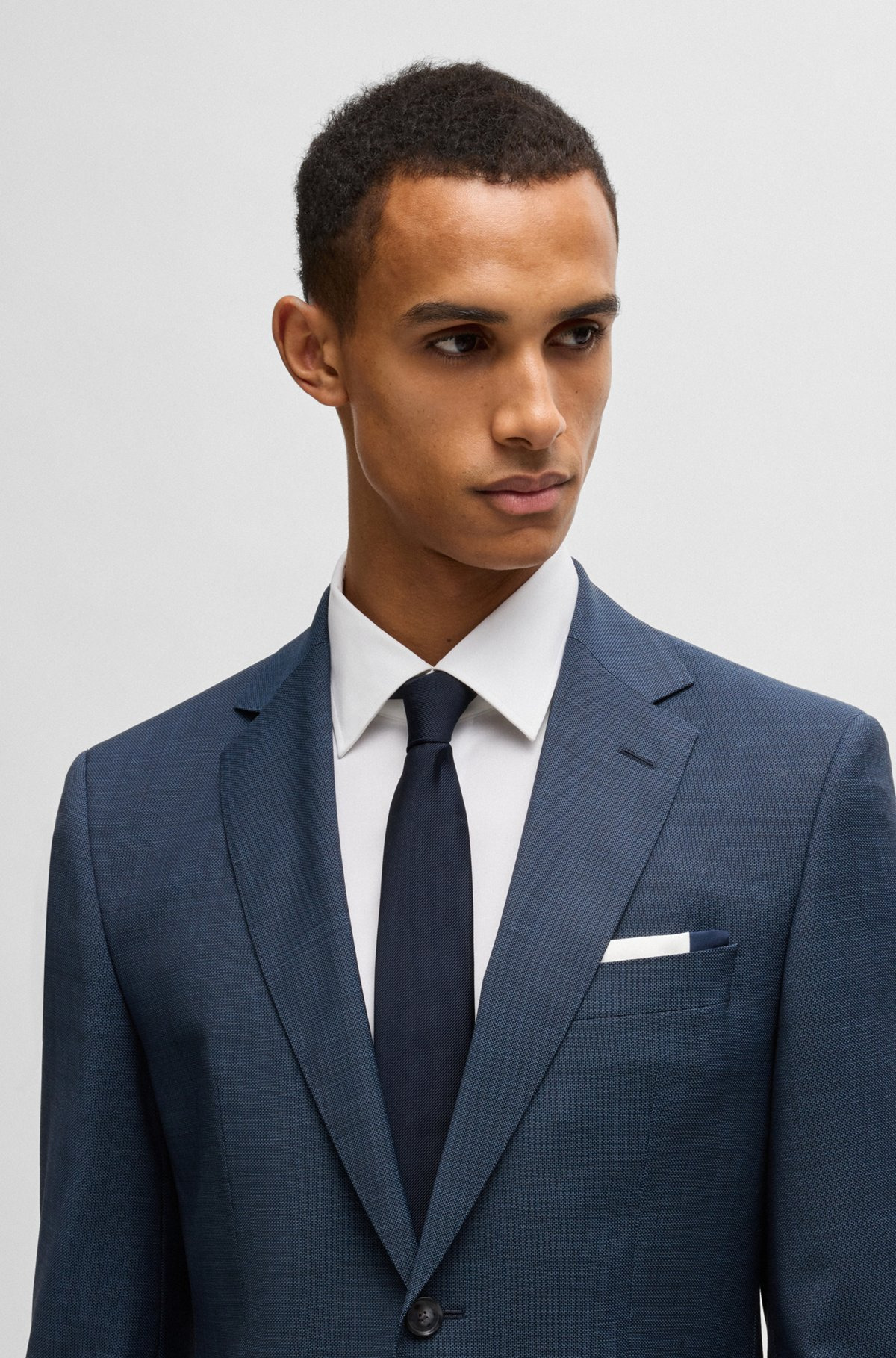 COTTON POCKET SQUARE WITH LOGO AND BORDER PRINT - 2