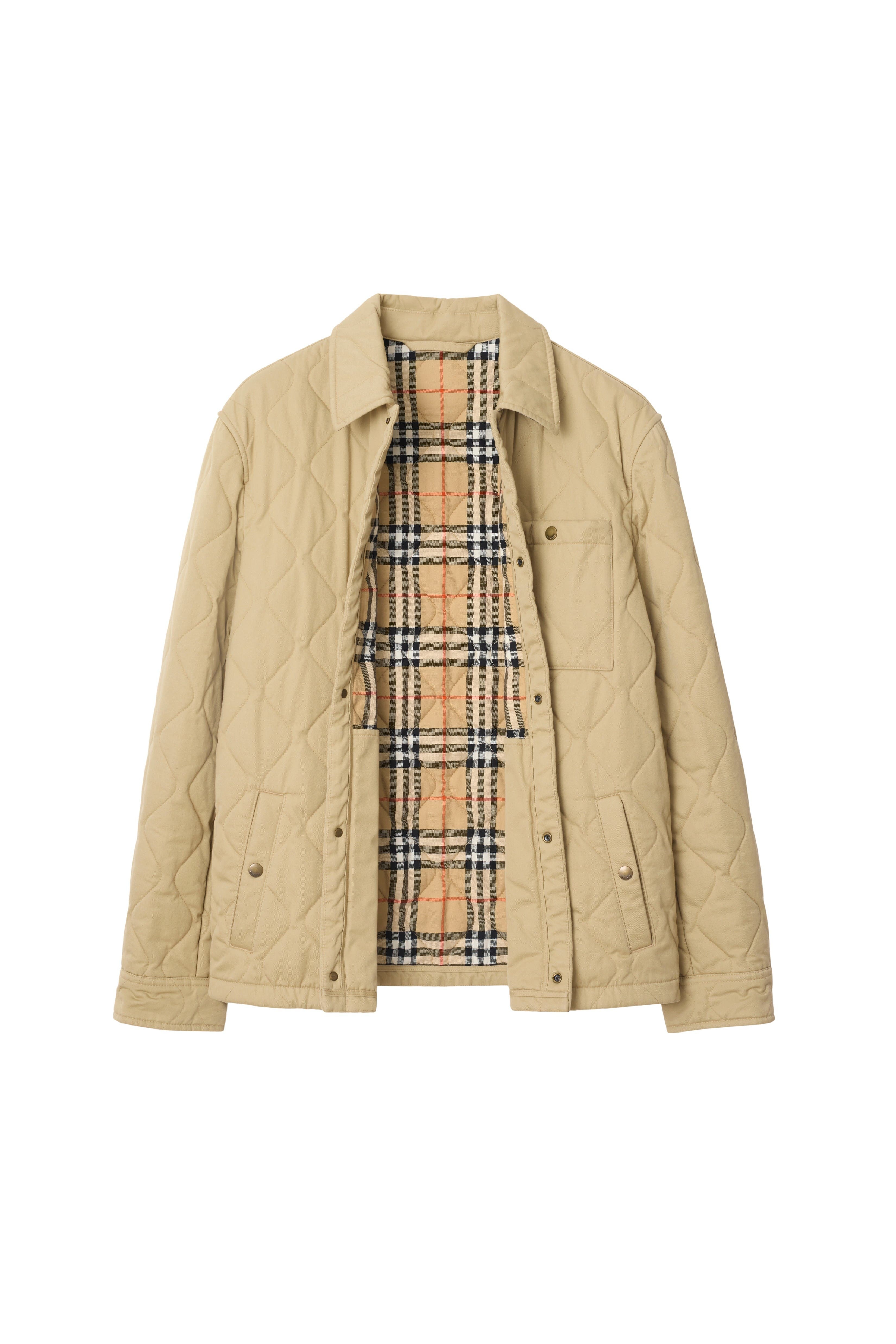 burberry Quilted Gabardine Overshirt in Hamper Beige at Nordstrom - 5
