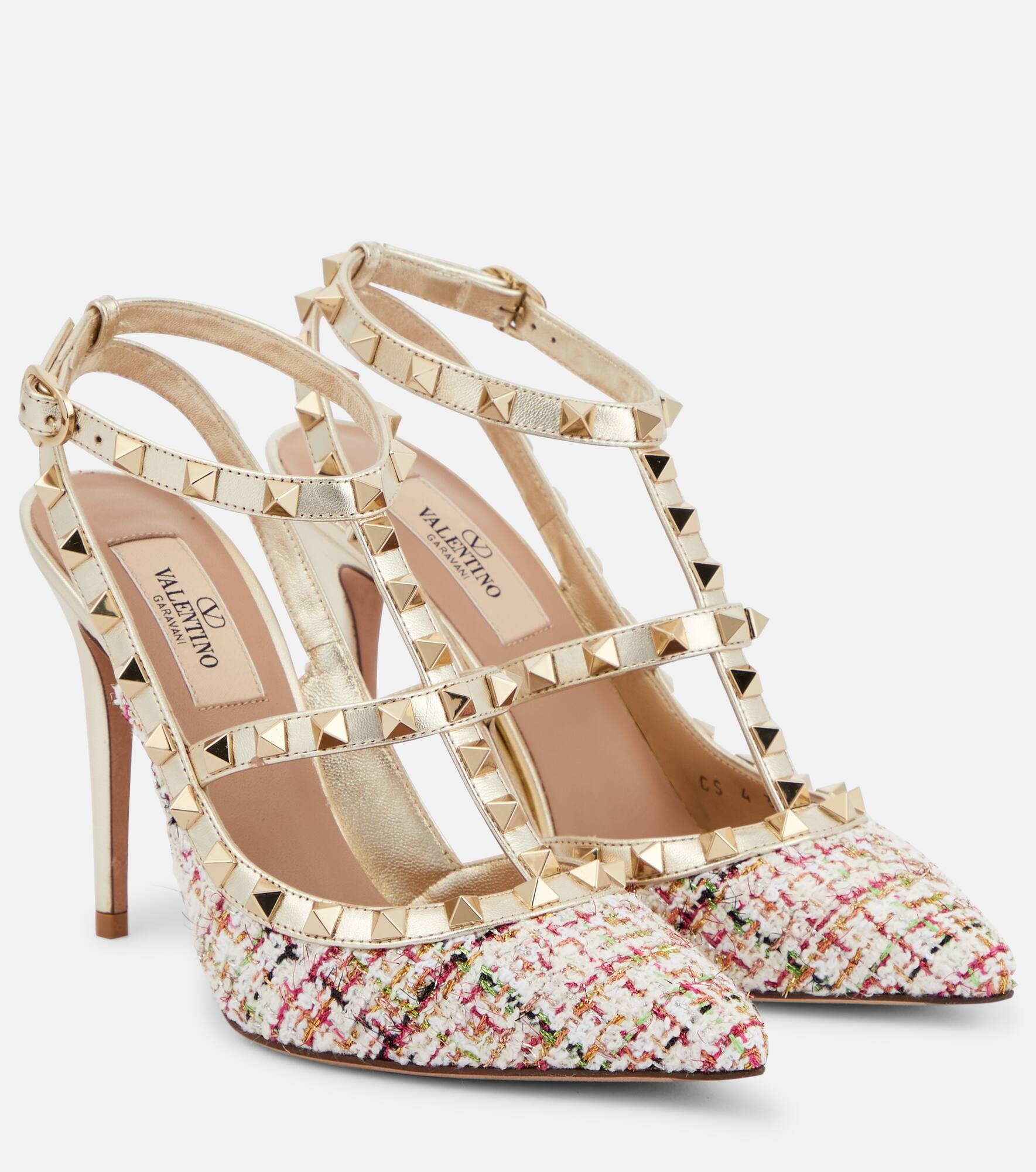 Valentino Rockstud 100 bouclé pumps mytheresa REVERSIBLE