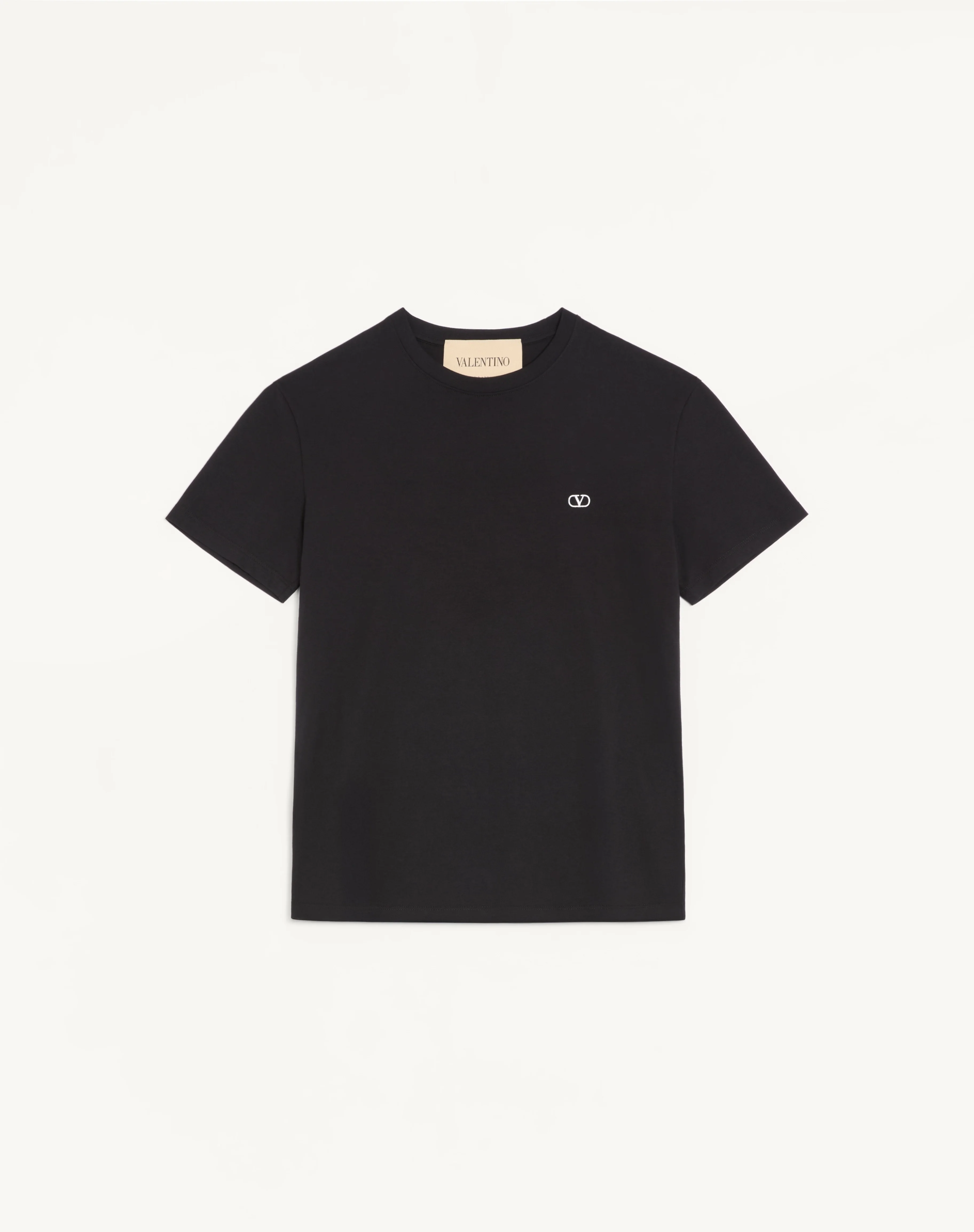 VALENTINO COTTON T-SHIRT WITH VLOGO EMBROIDERY - 1