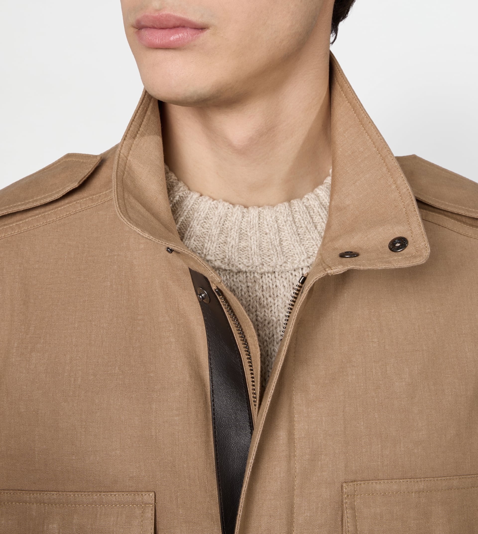 FIELD JACKET IN LINEN - BEIGE - 6