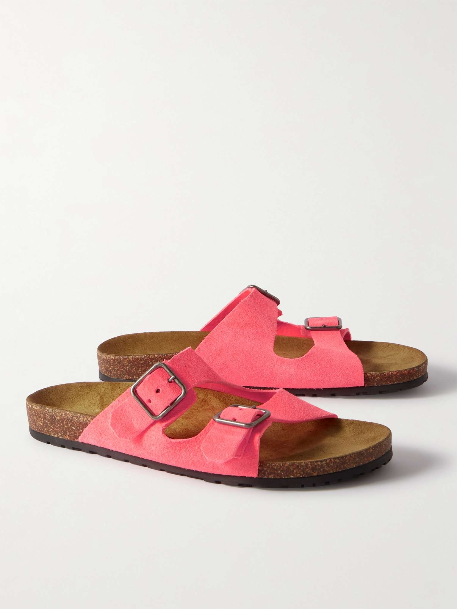 Jimmy Buckled Neon Suede Sandals - 4
