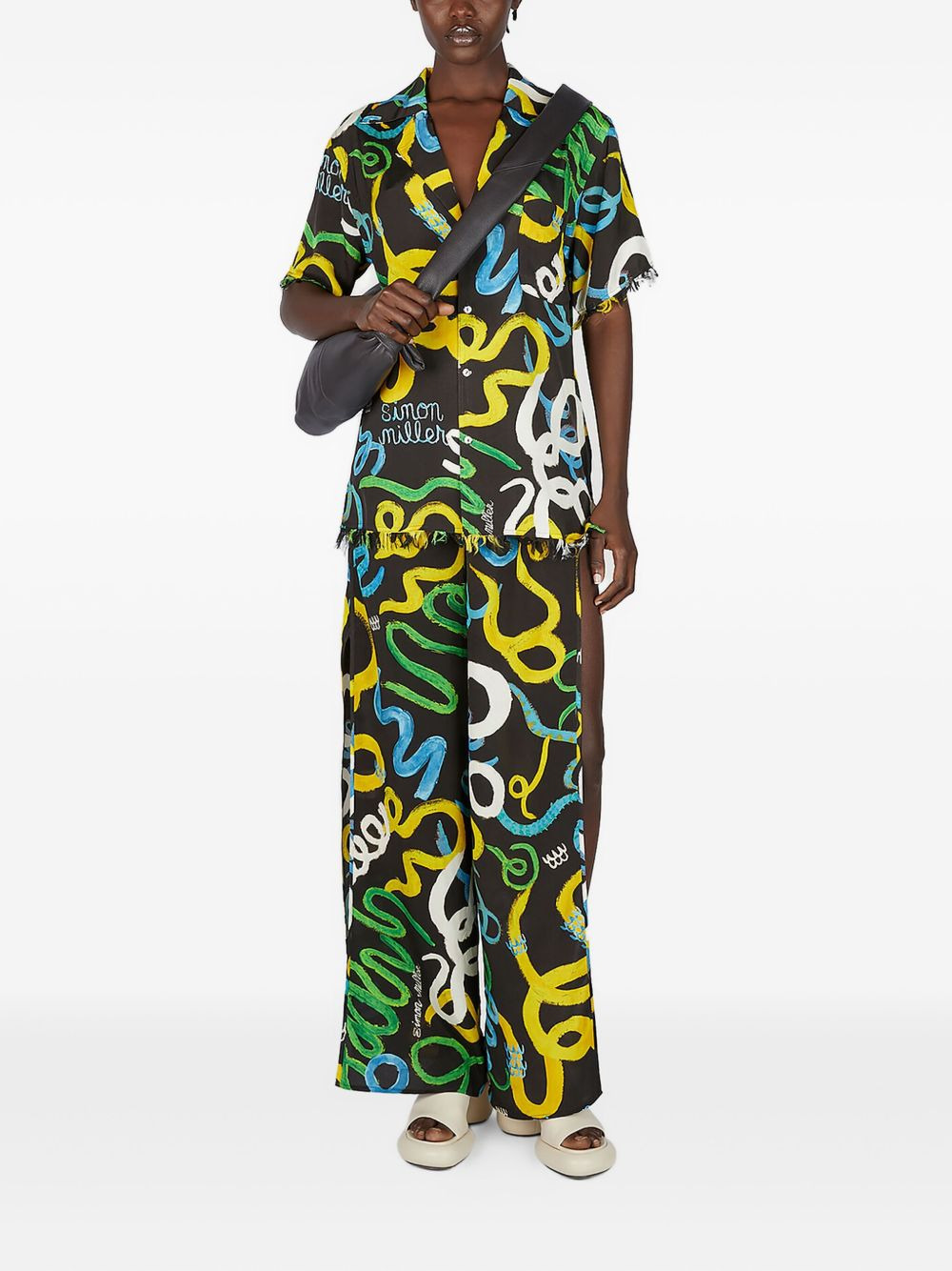 drawstring side-split trousers - 2