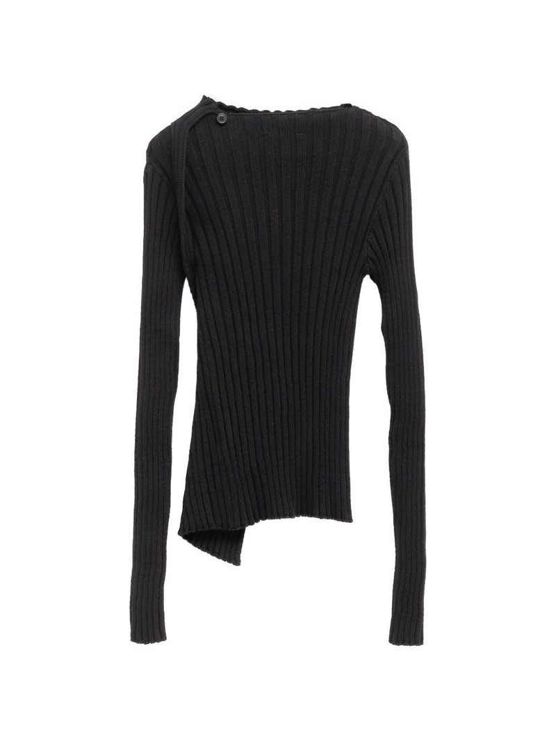 no 2837 Esmolar asymmetric ribbed sweater 1