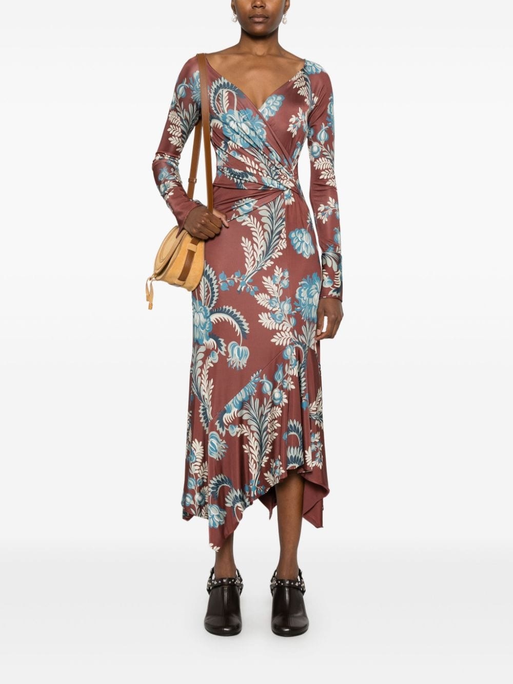 foliage-print jersey maxi dress - 2