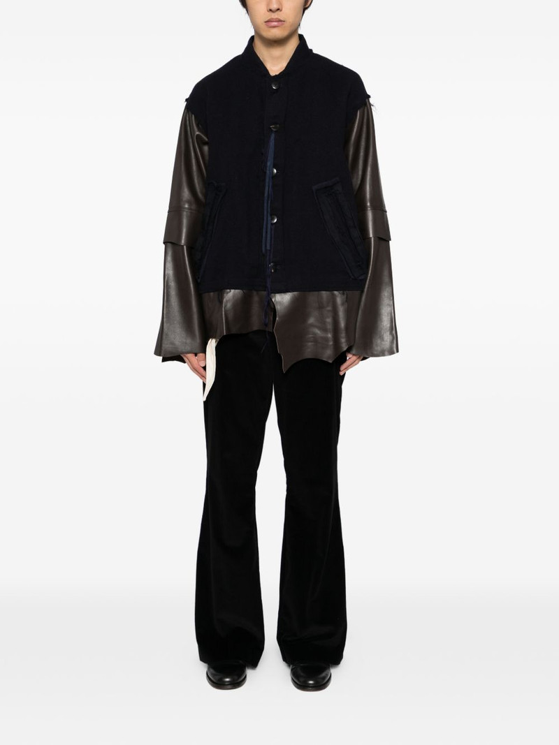 Midorikawa leather panelled coat outlook