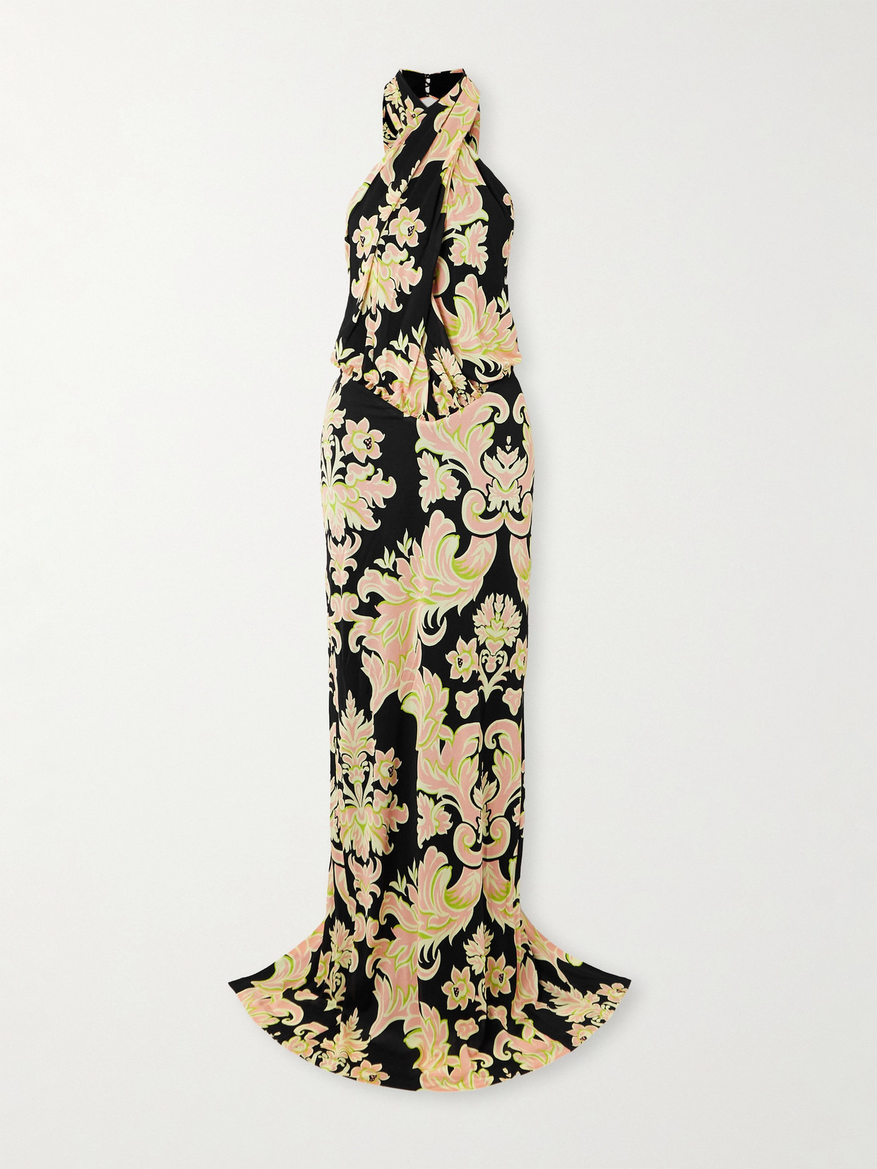 Crepe De Chine Maxi Halterneck Dress - 1