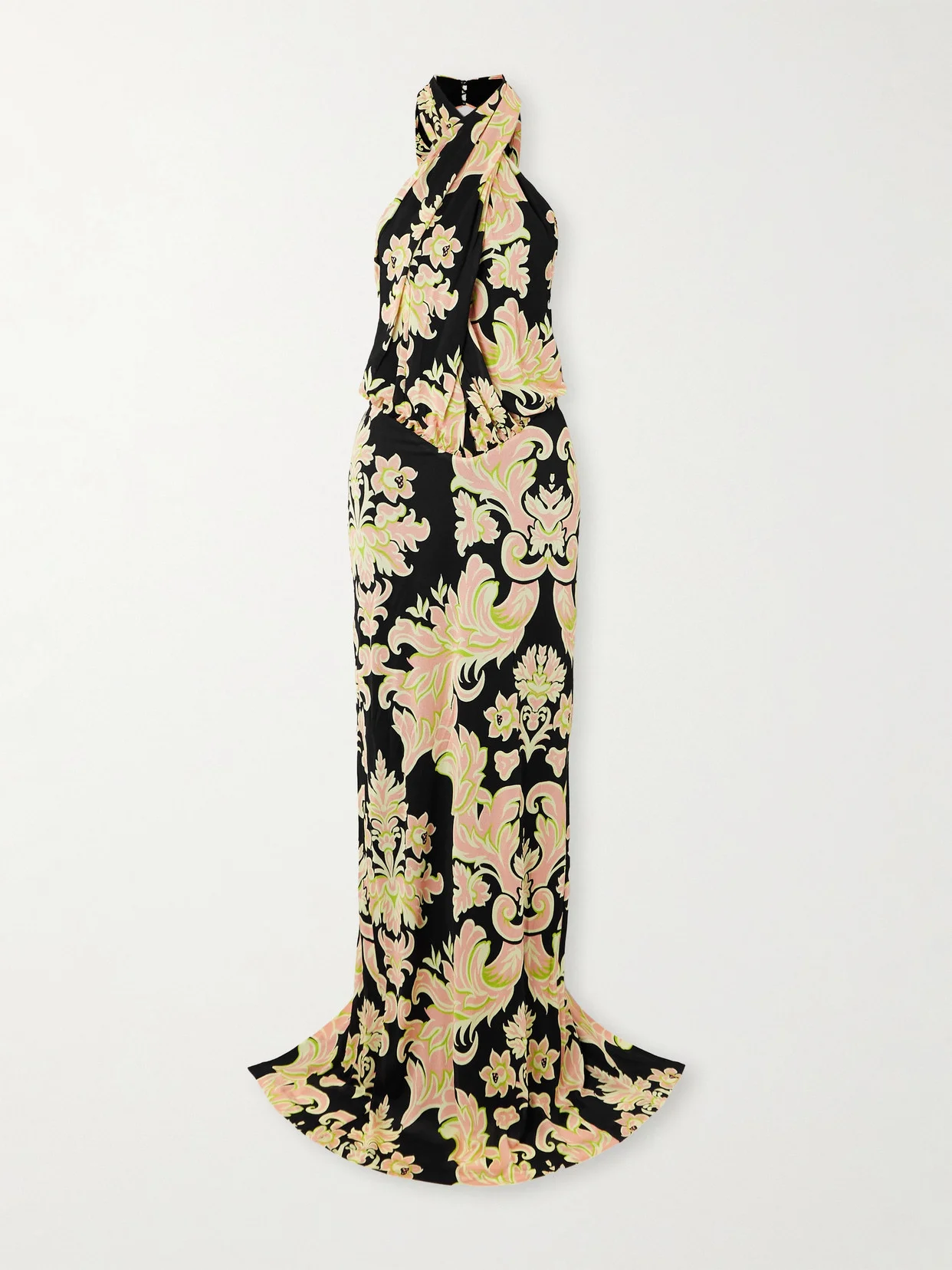 Crepe De Chine Maxi Halterneck Dress - 1