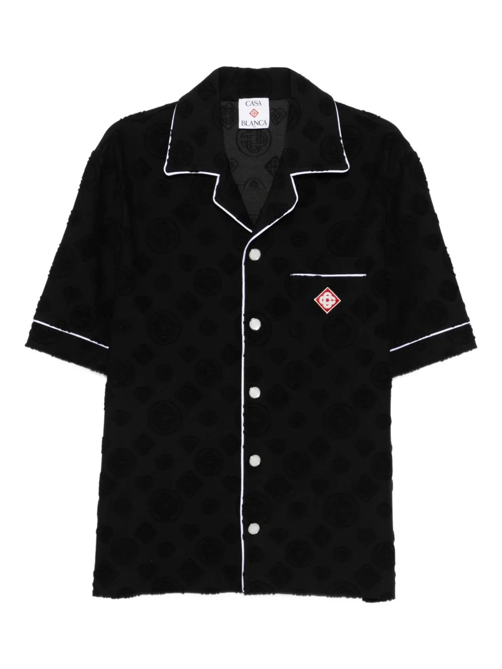 patterned piped shirt - 1