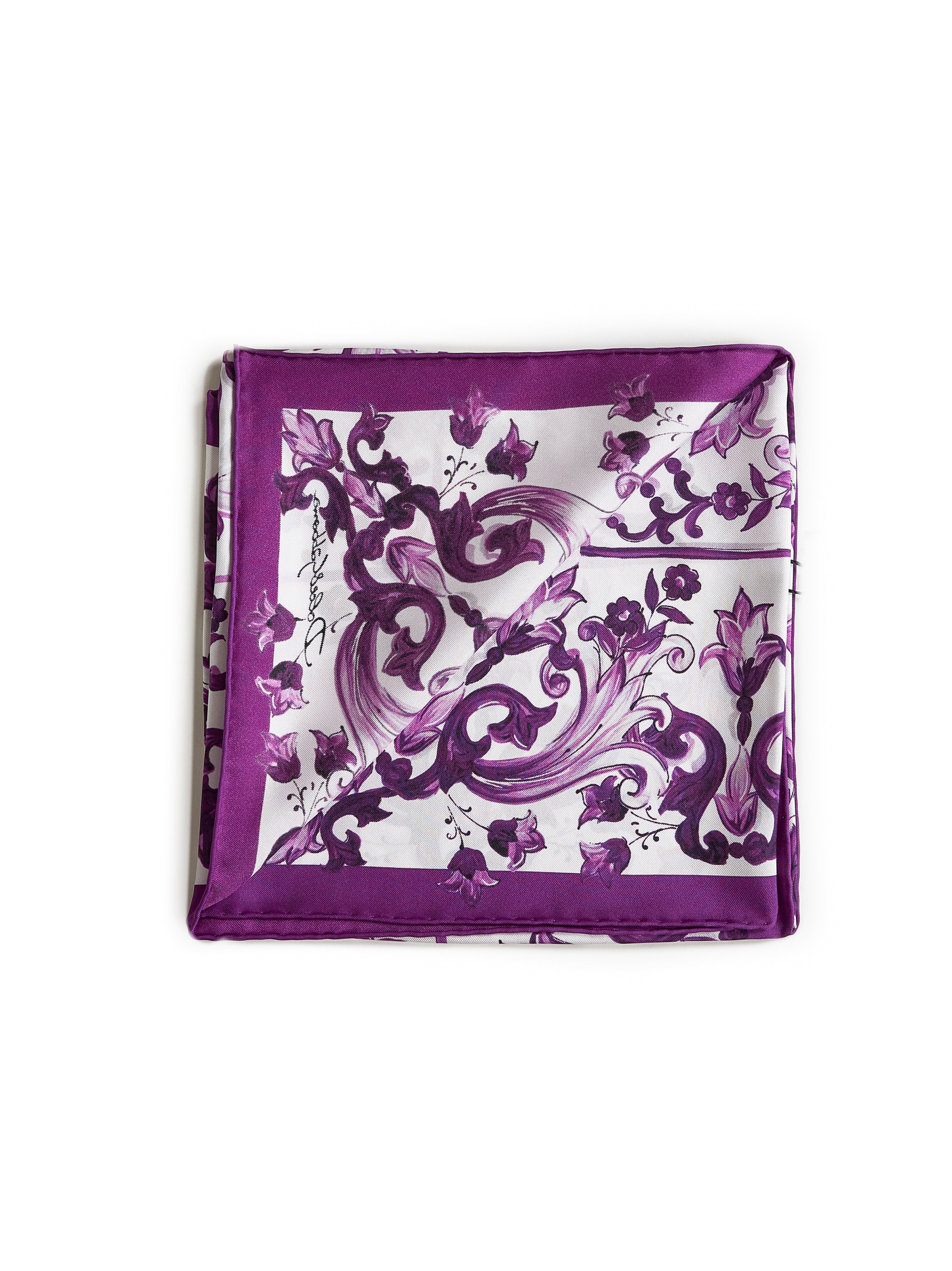 Dolce & Gabbana Women Silk Twill Maiolica Print Scarf - 2