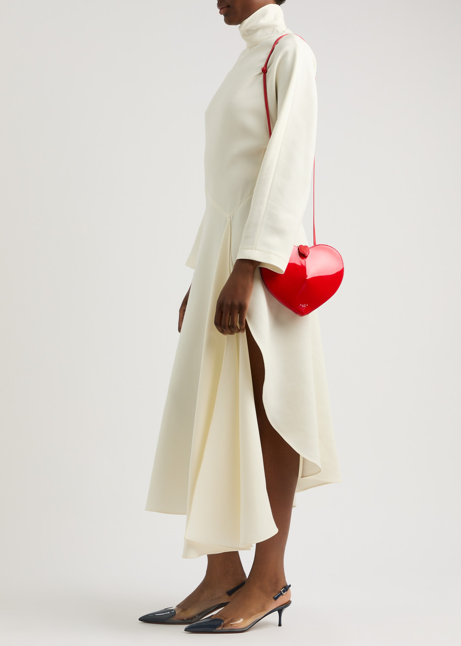 Alaïa Draped Asymmetric Silk-blend Midi Dress - 4
