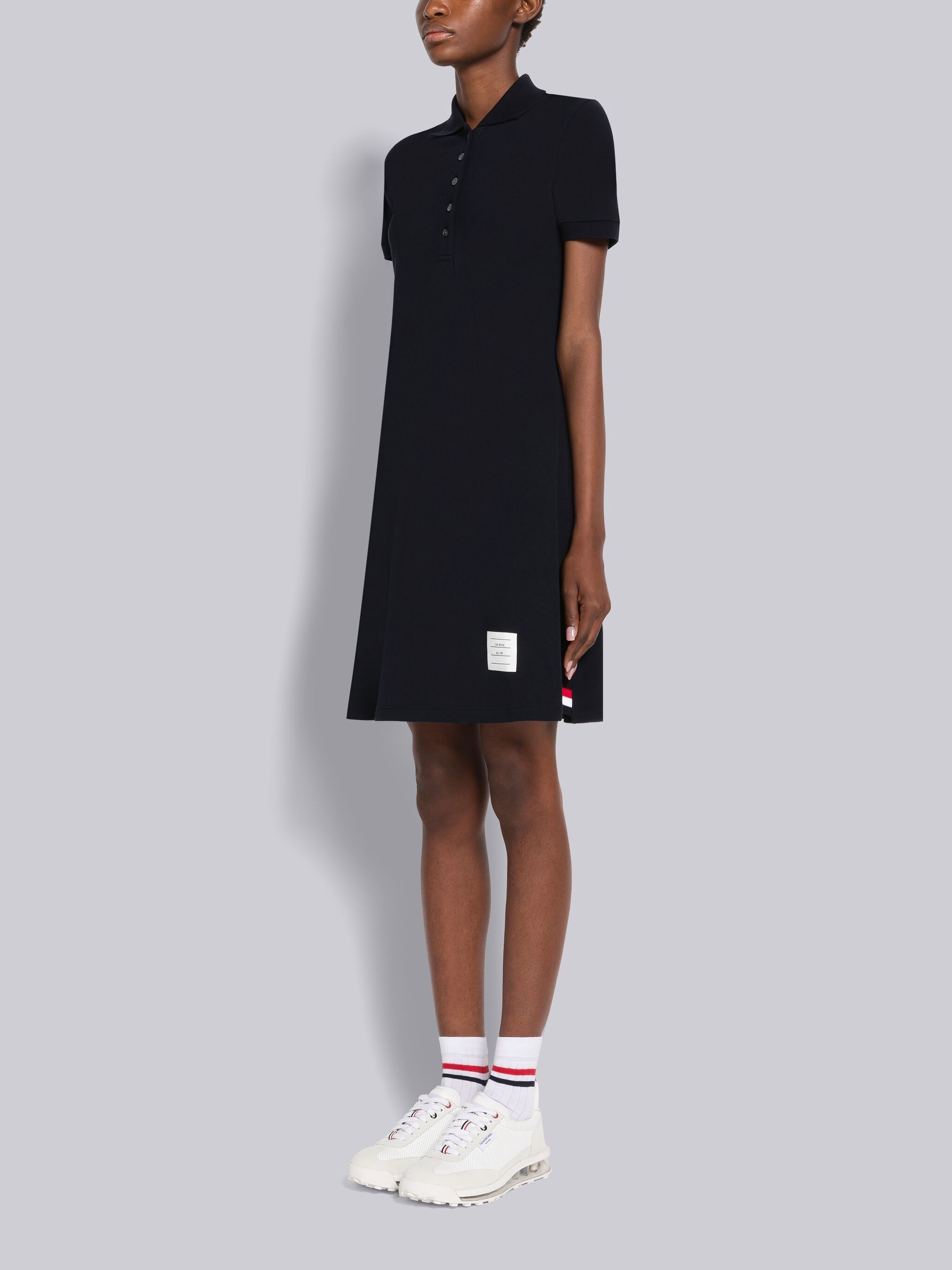 Thom Browne Pique Rib Gusset Tennis Dress | REVERSIBLE