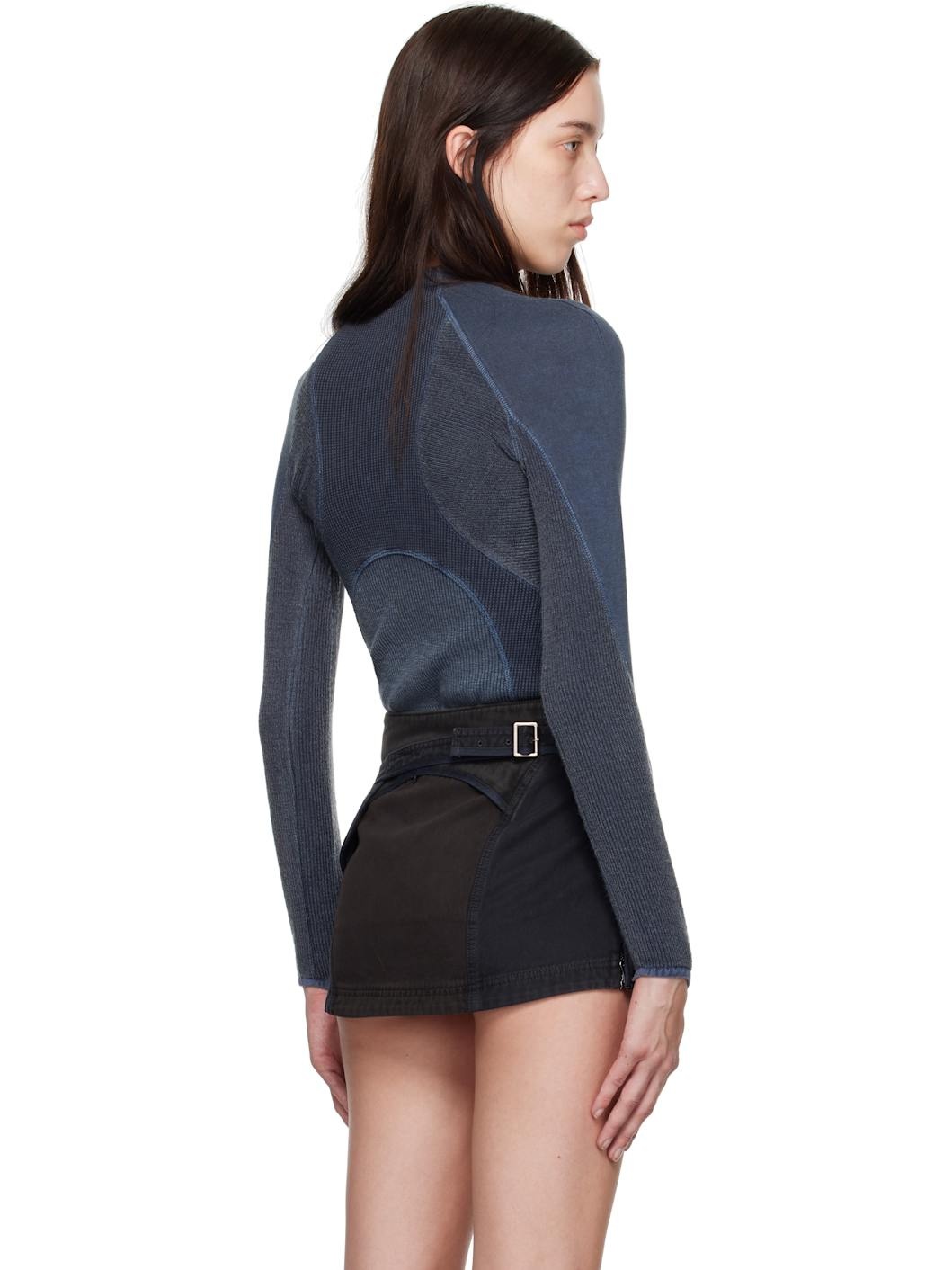 Navy Half-Zip Raglan Sweater - 3