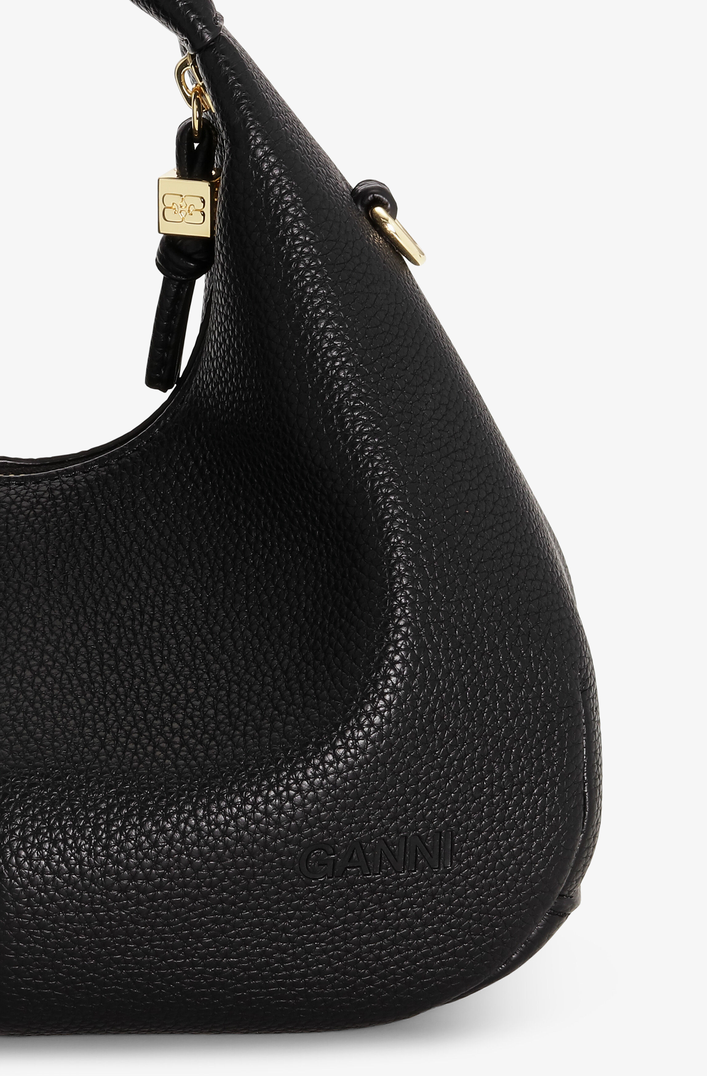 BLACK MINI HOBO BAG - 6