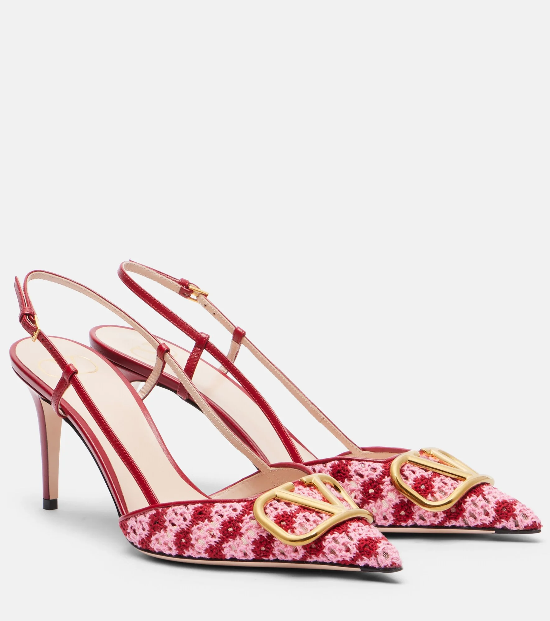 VLogo Signature crochet slingback pumps - 1