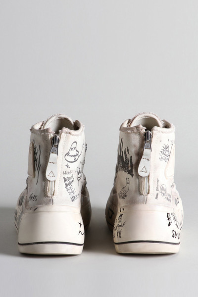 R13 Kurt High Top Sneaker - Ecru Graffiti | R13 Denim Official Site outlook