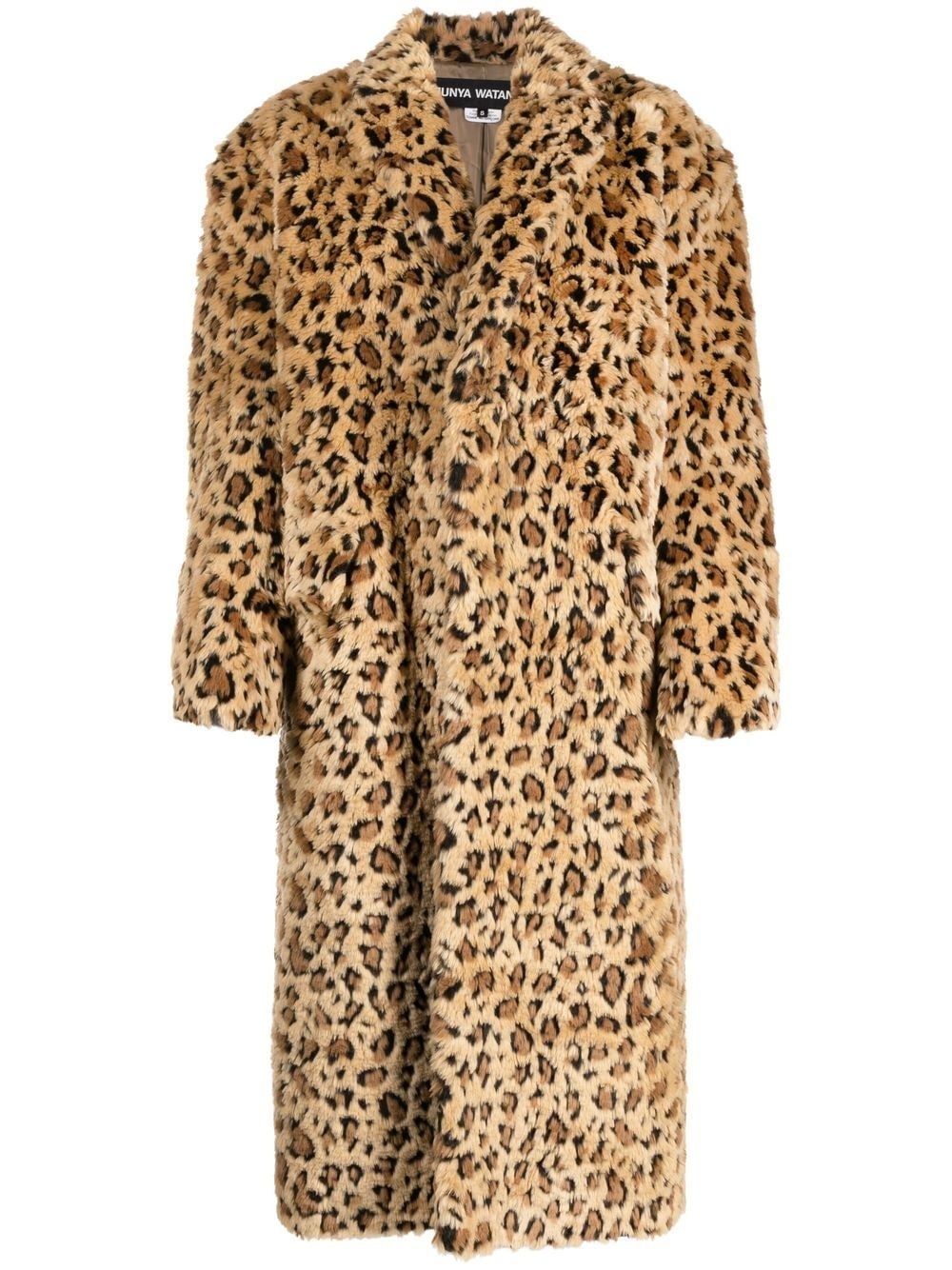 leopard print faux-fur coat - 1