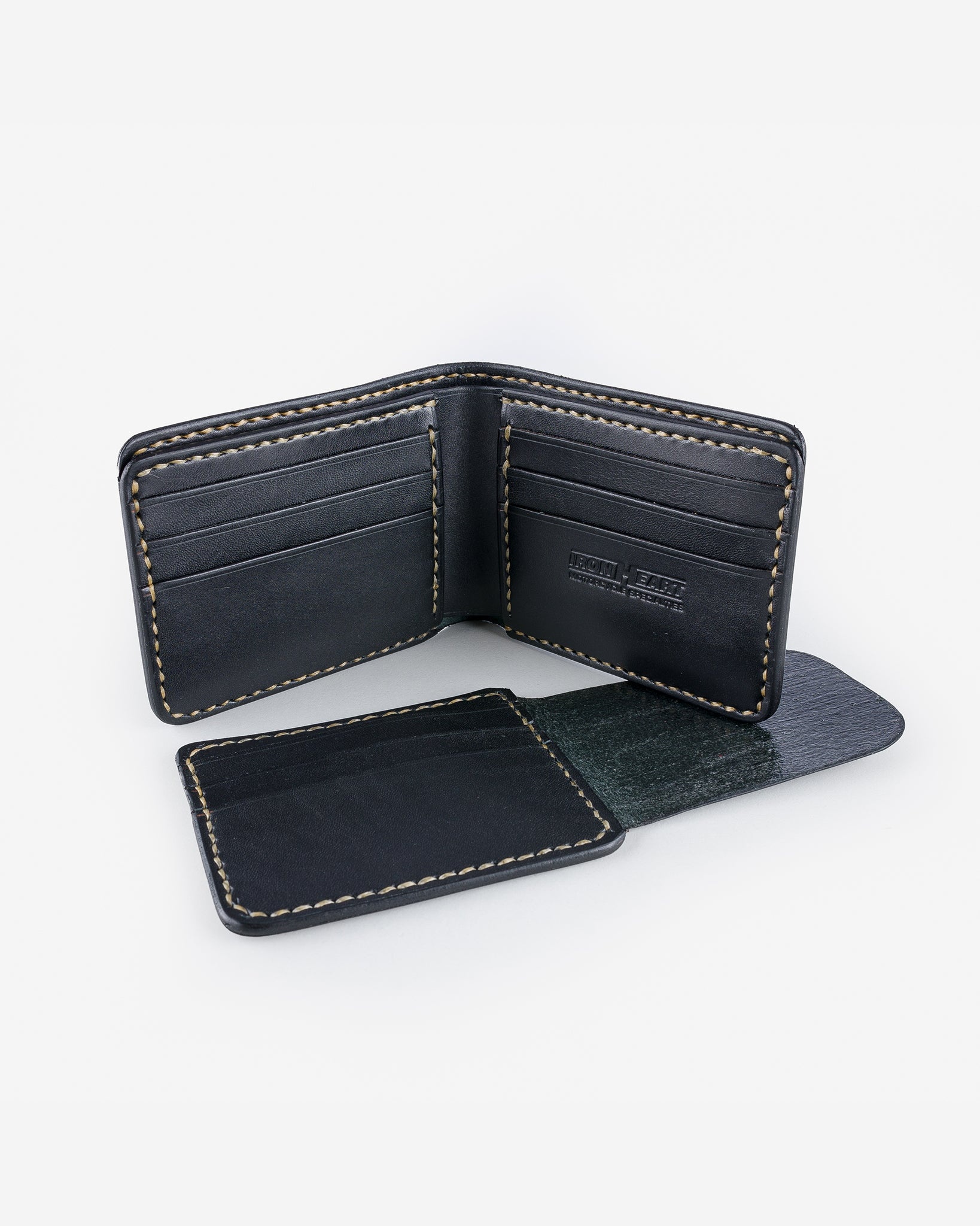 IHG-035-BLK Calf Folding Wallet - Black - 6