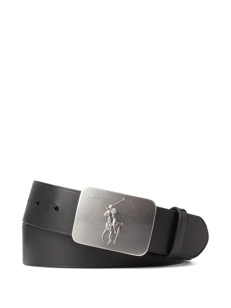 Pony plaque leather belt 1