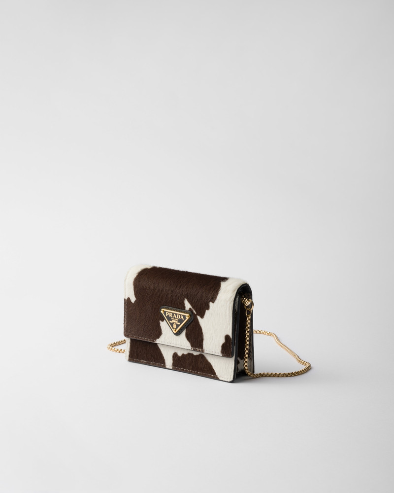 Prada Printed leather card holder with shoulder strap outlook