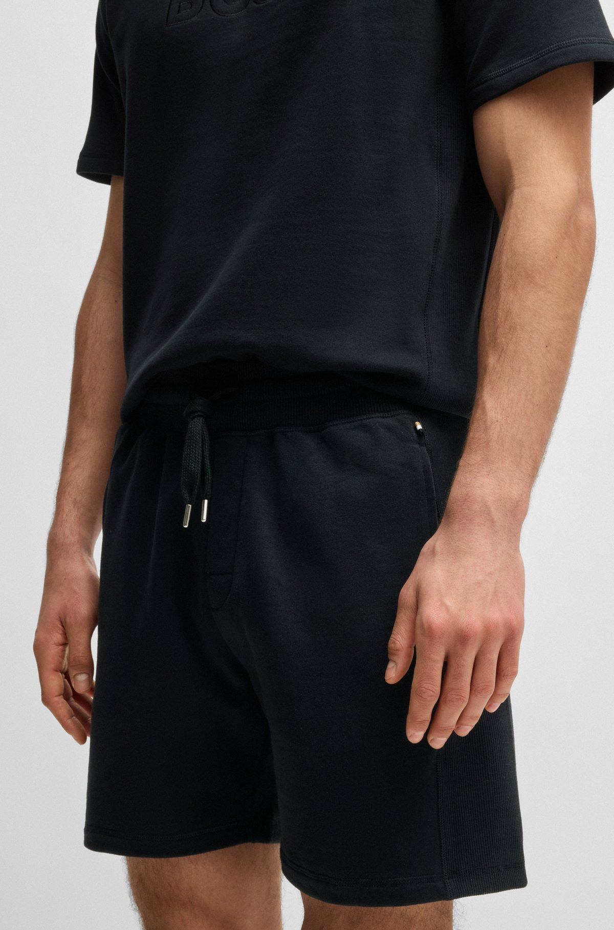 COTTON-TERRY SHORTS WITH OUTLINE LOGO EMBROIDERY - 5