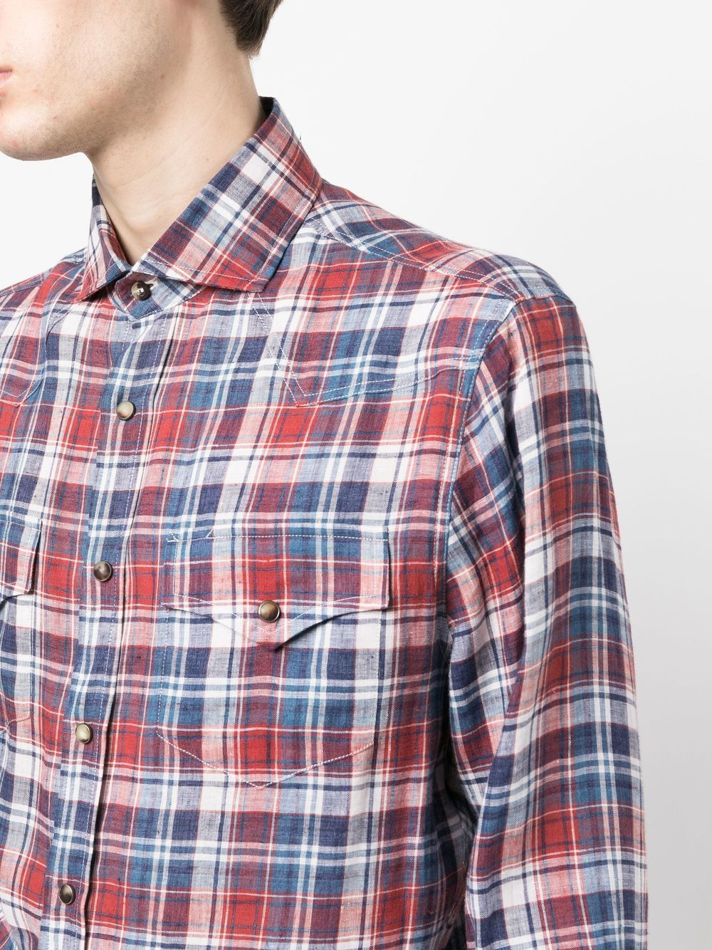 long-sleeve checked shirt - 5