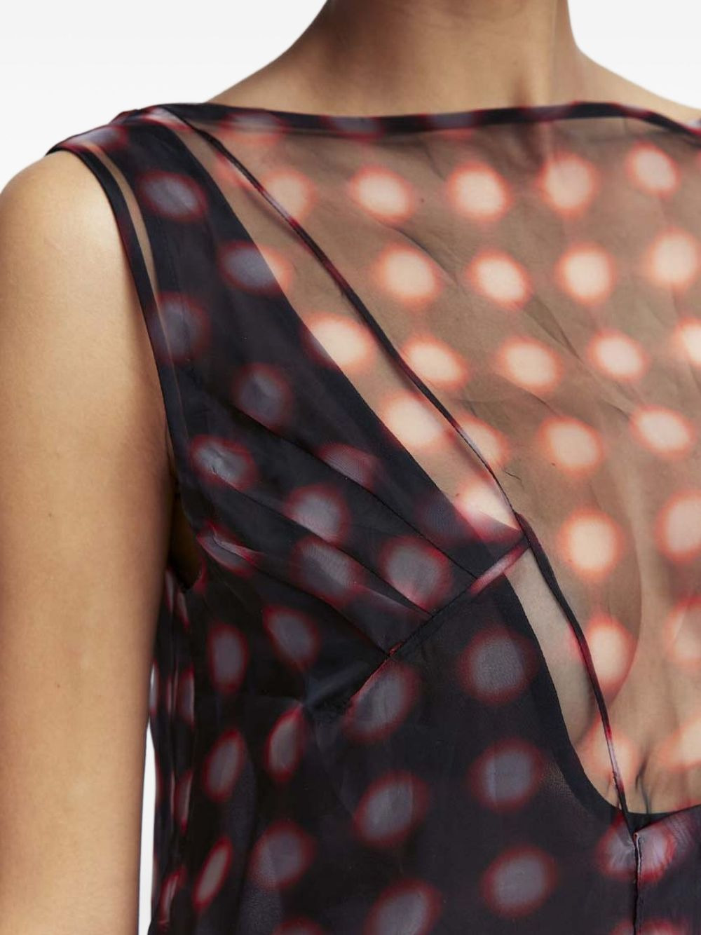 translucent-design dress - 6