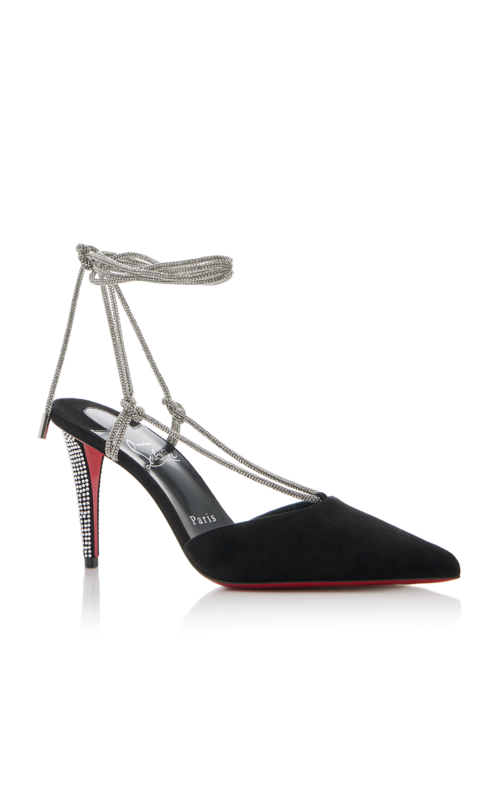 Astrid 85mm Crystal-Embellished Suede Pumps black - 4