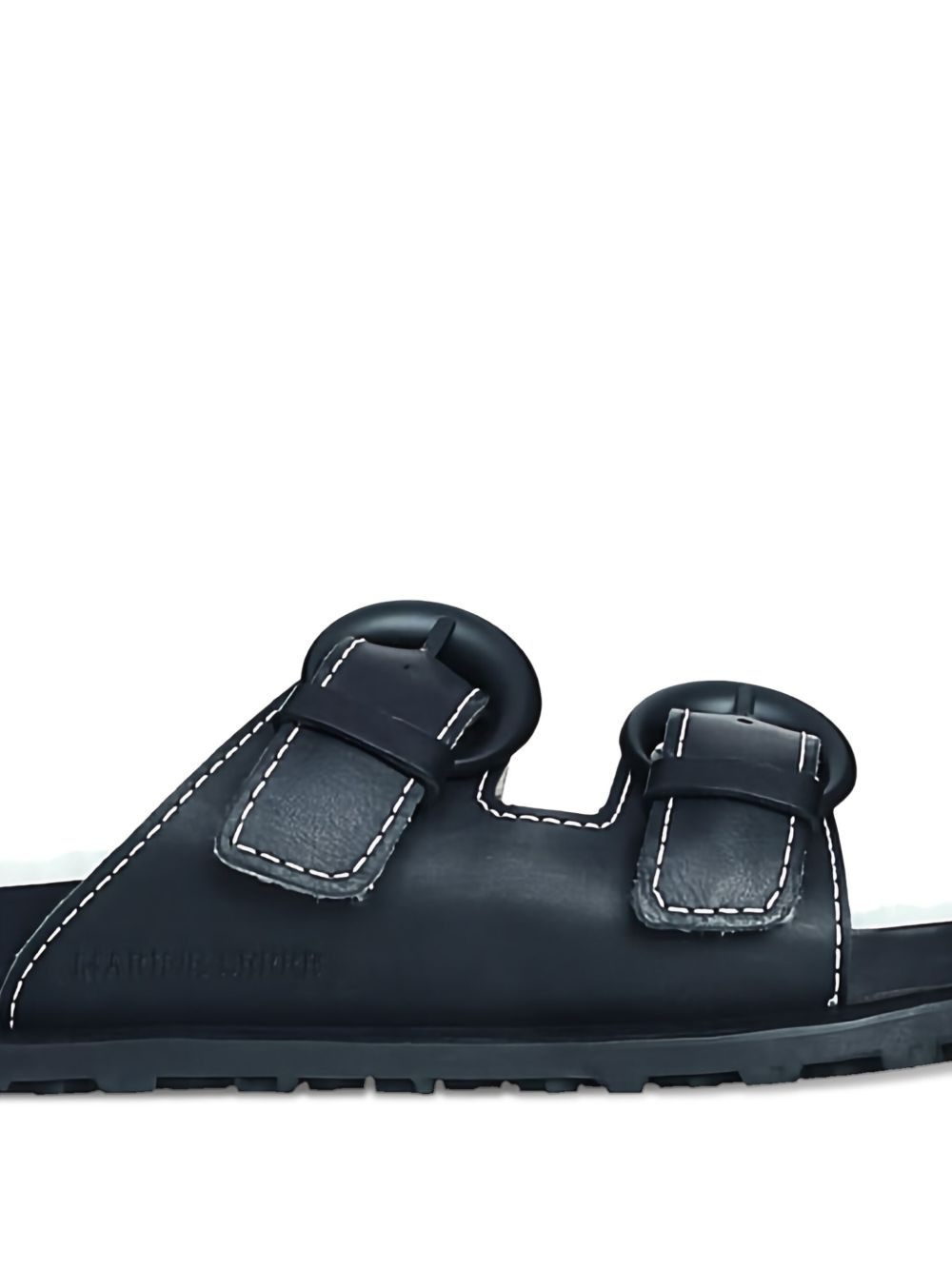 double-buckle leather sandals - 2