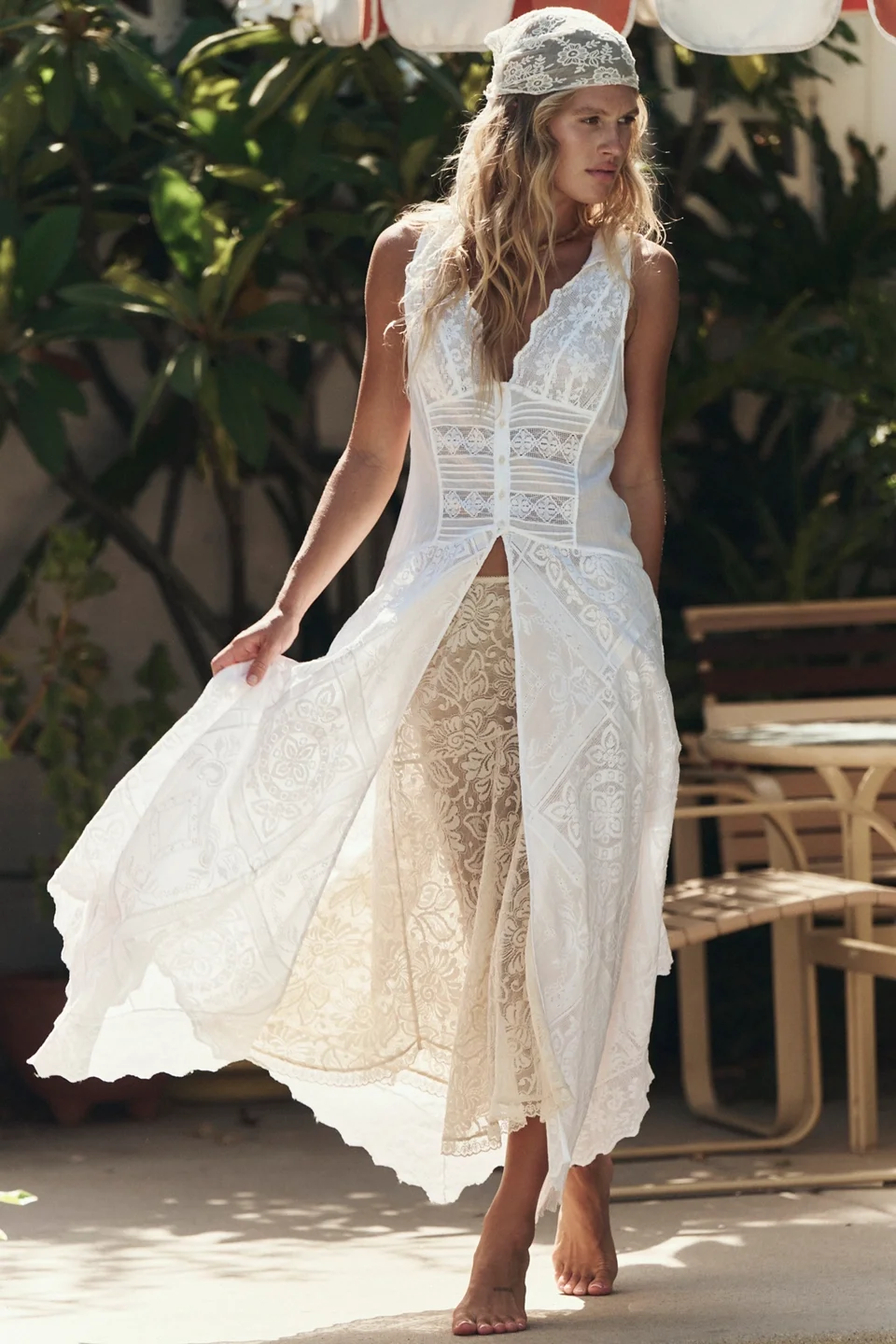 Darcy Hooded Lace Maxi Top - 1