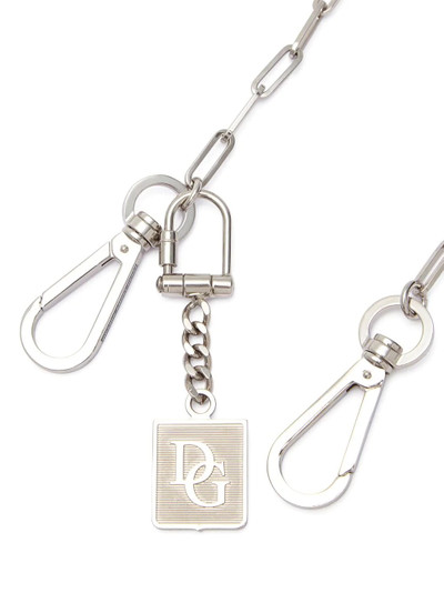 Dolce & Gabbana chain link logo plate keychain outlook