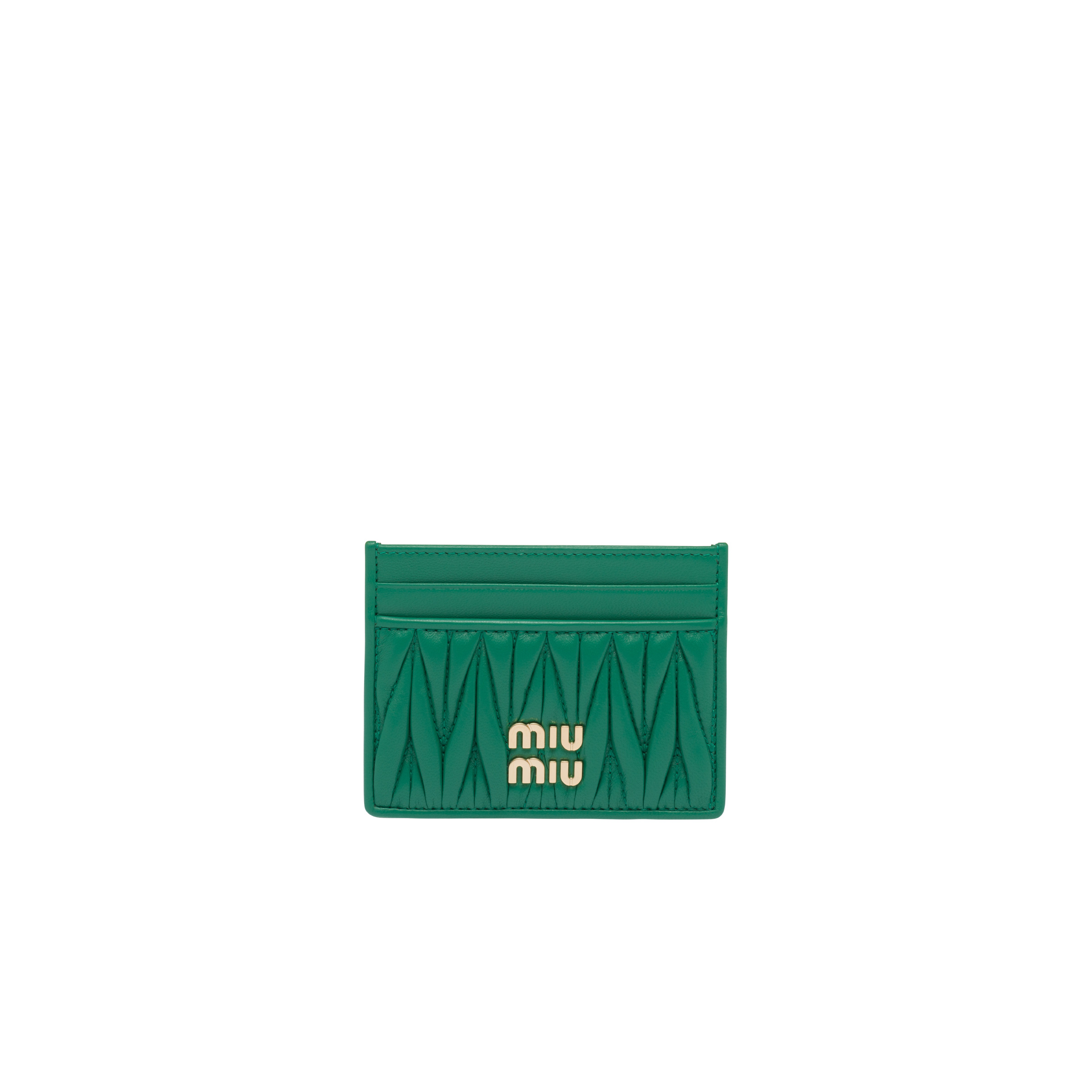 Matelassé nappa leather card holder - 1
