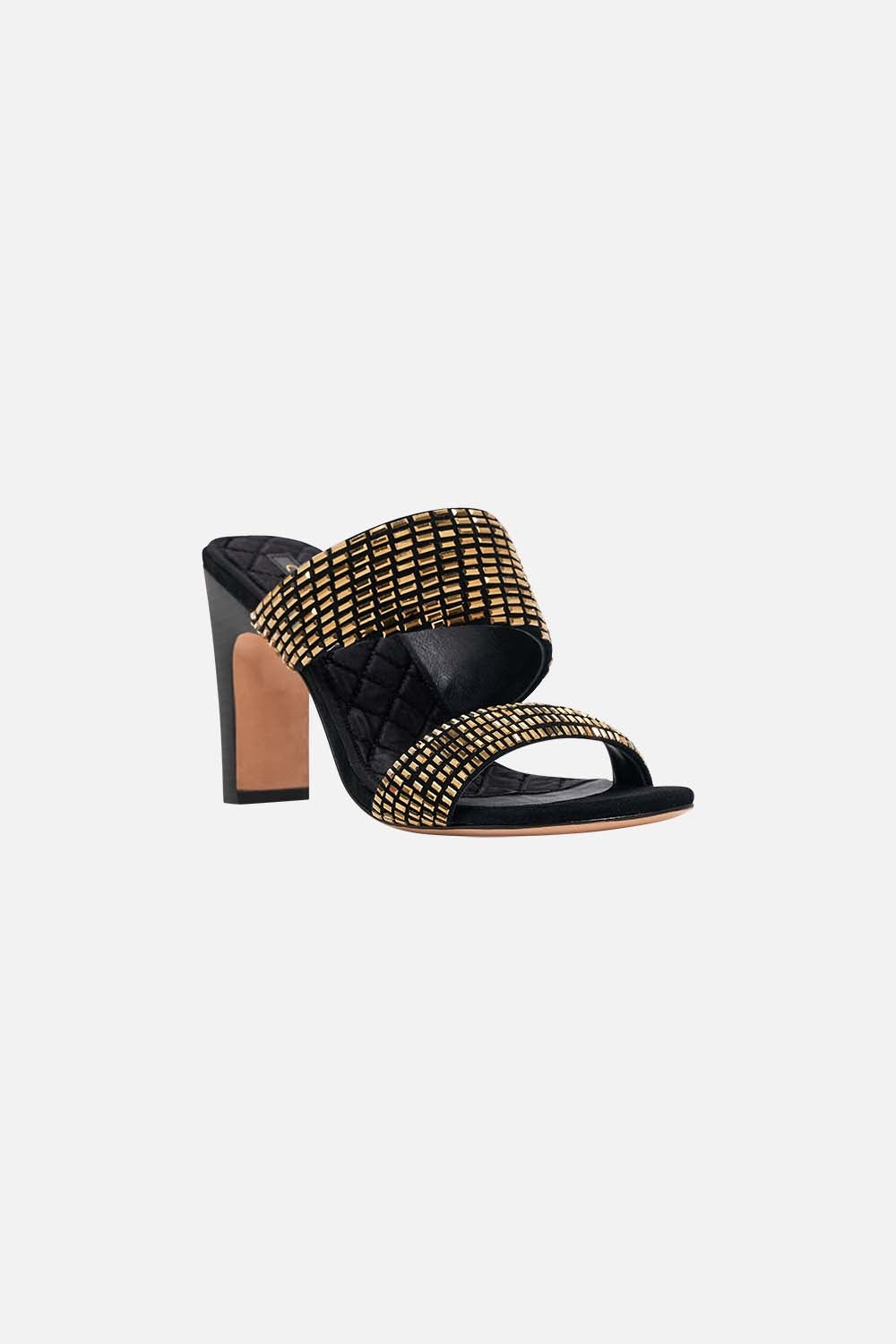 SARA SNAKE BLOCK HEEL MULE - 3