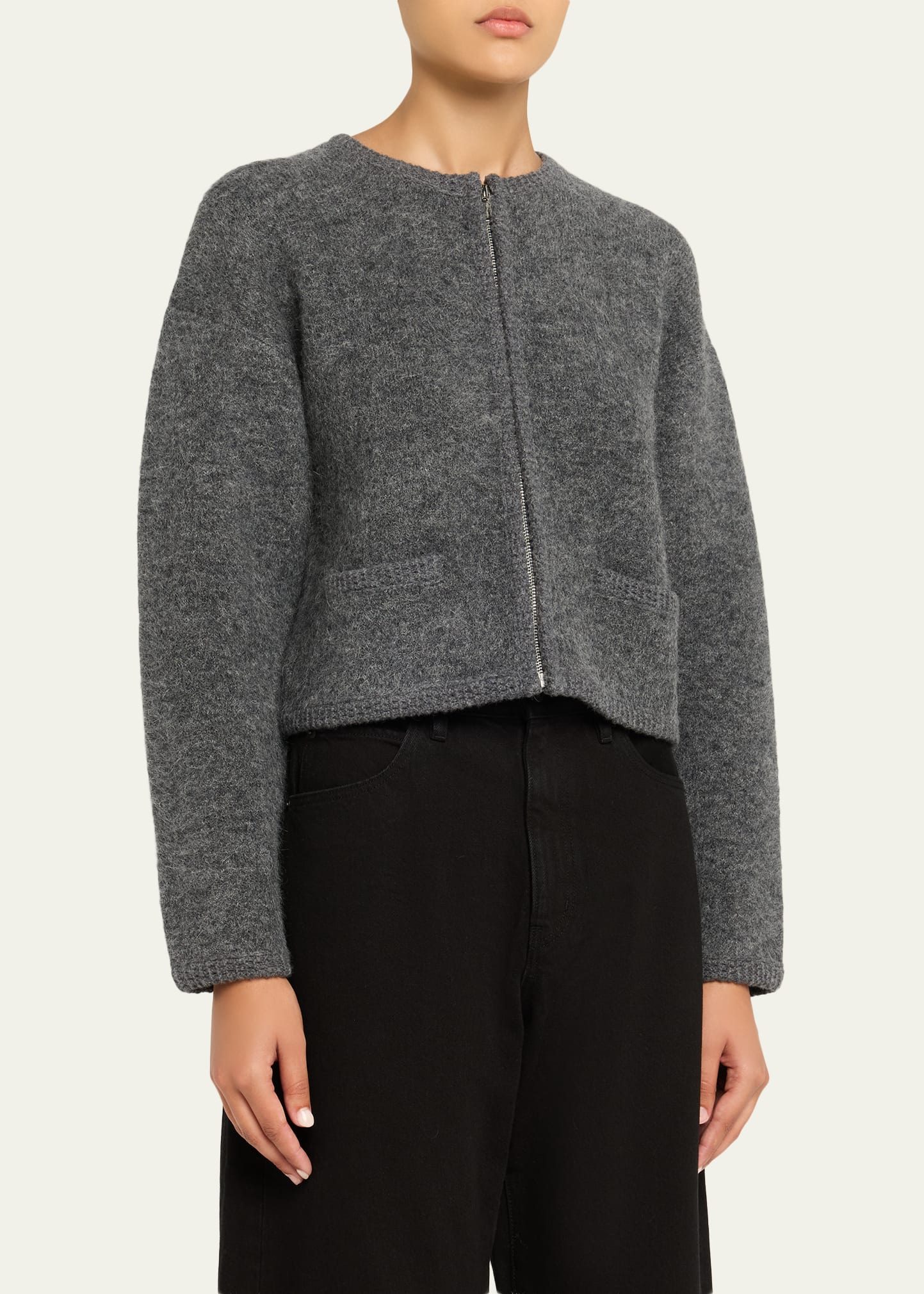 Lofty Crochet Trim Cashmere Cardigan - 4
