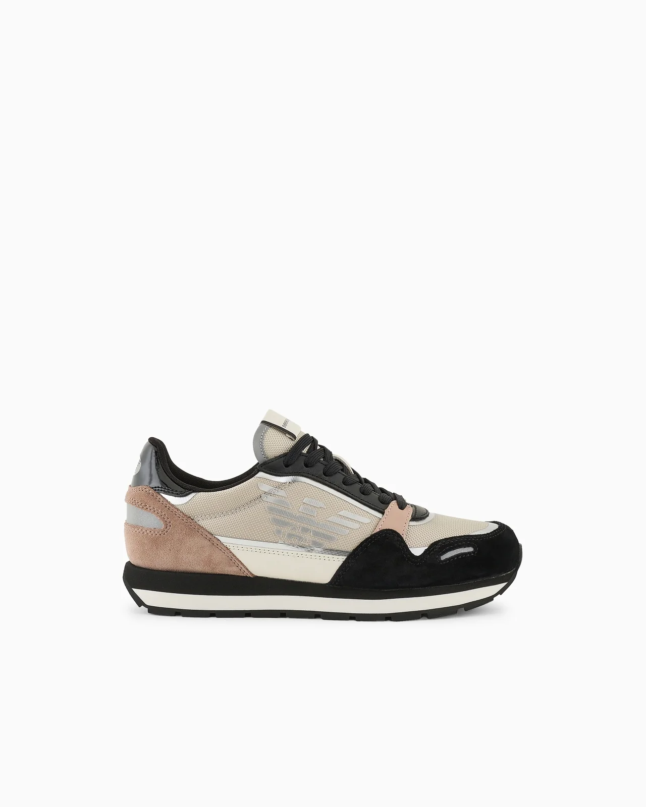 Suede sneakers with reflective and nylon details - 1
