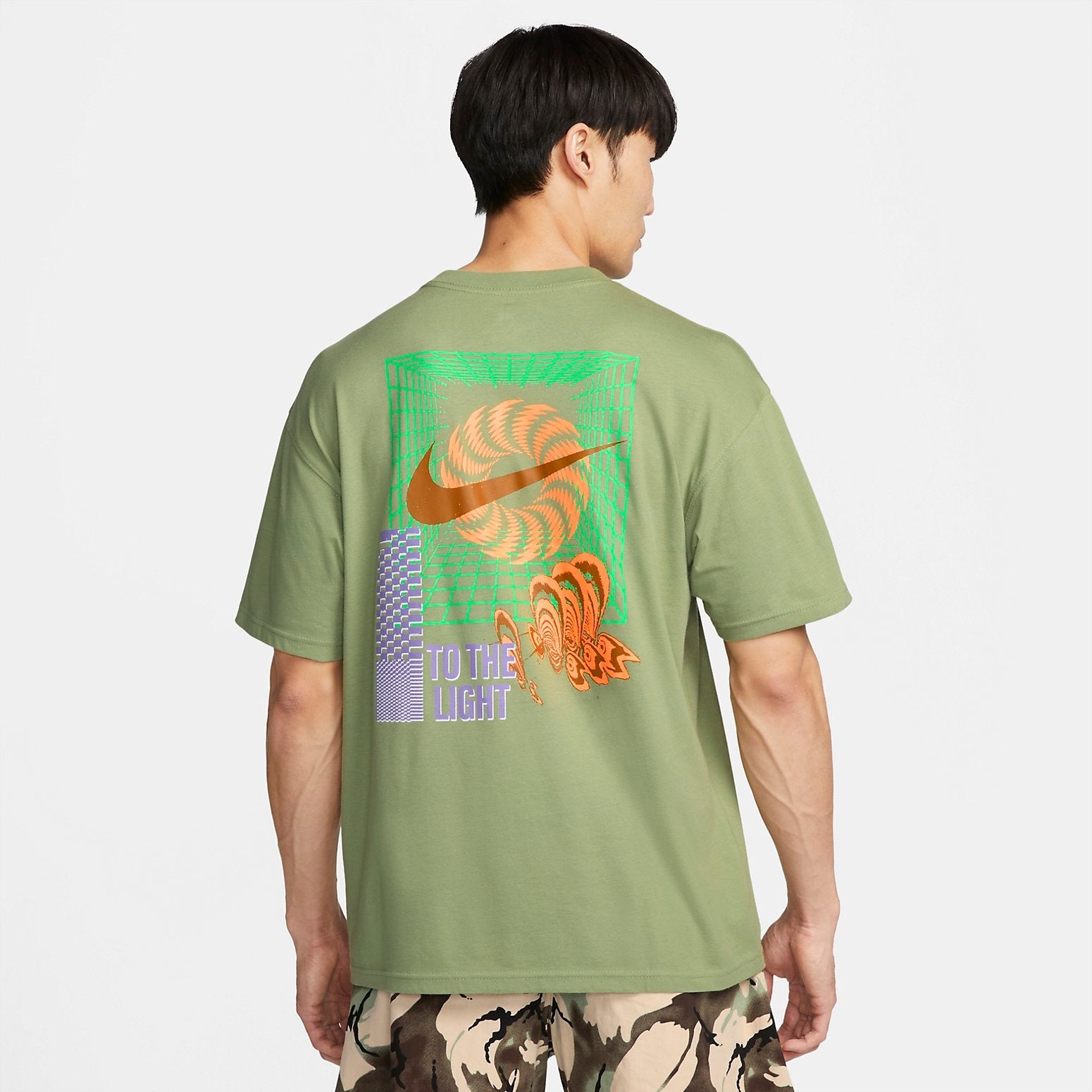 Nike Back Graffiti Logo T-Shirt 'Green' FB9787-386 - 3