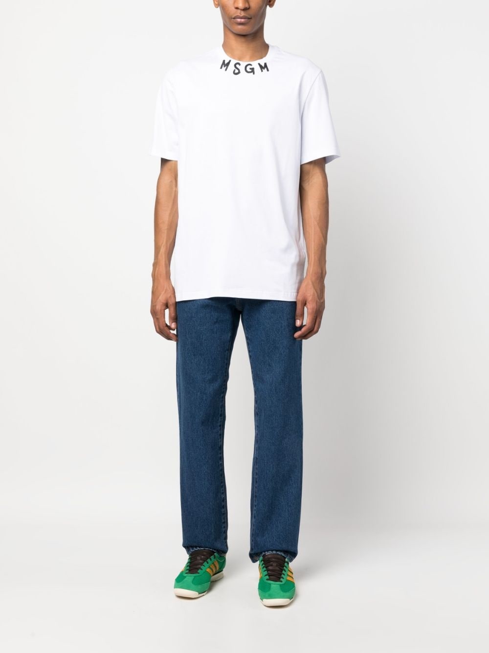 logo-lettering print cotton T-shirt - 2