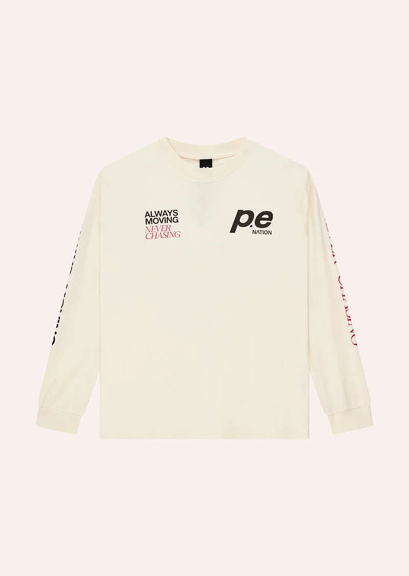 VOLTAGE LONG SLEEVE TEE IN WHISPER WHITE - 1