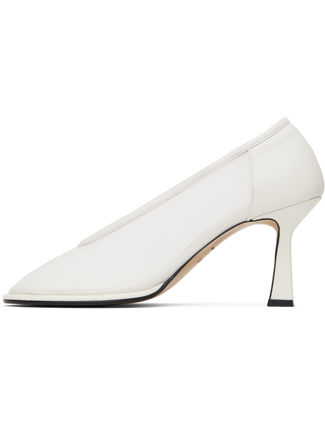 Off-White Poppy Rounded Toe Heels - 3