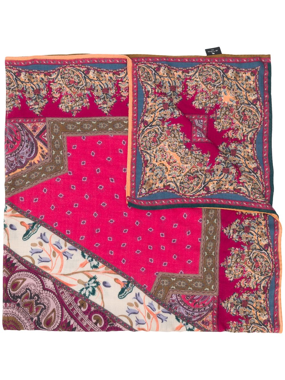 paisley-print frayed scarf  - 1