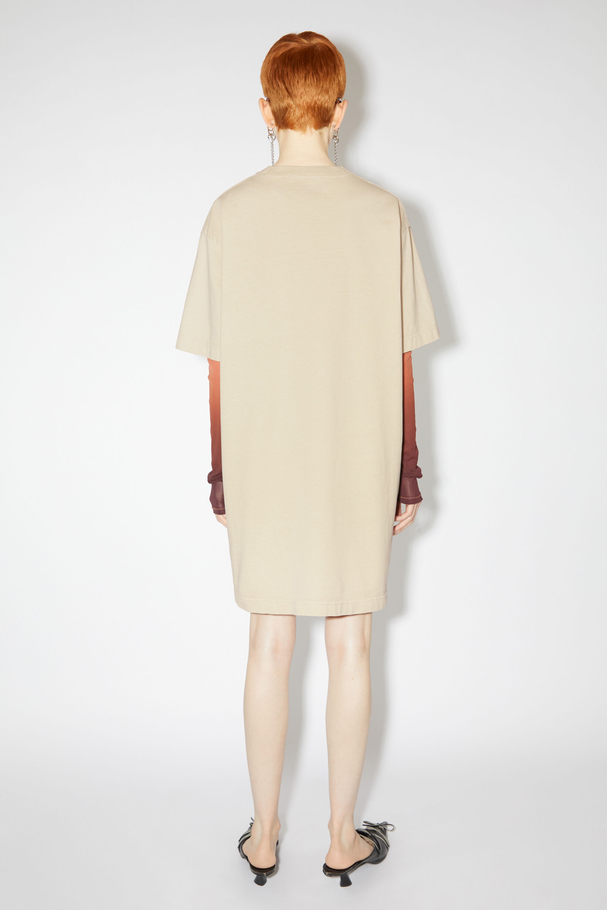 Logo t-shirt dress - Champagne beige - 3