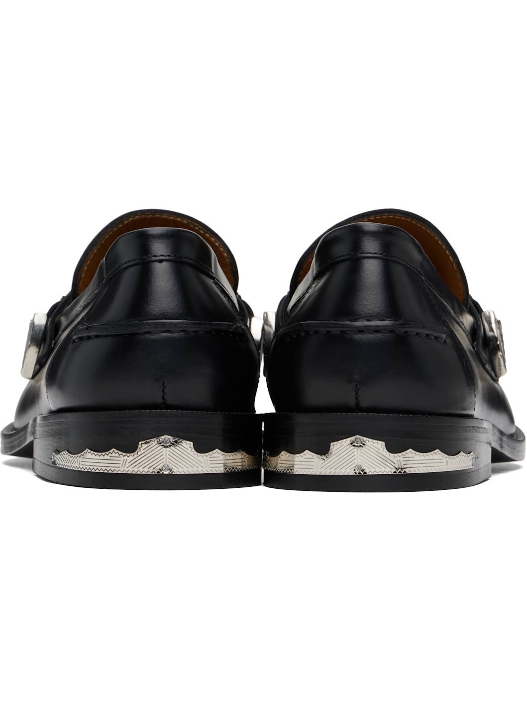 Black Hard Leather Loafers - 2