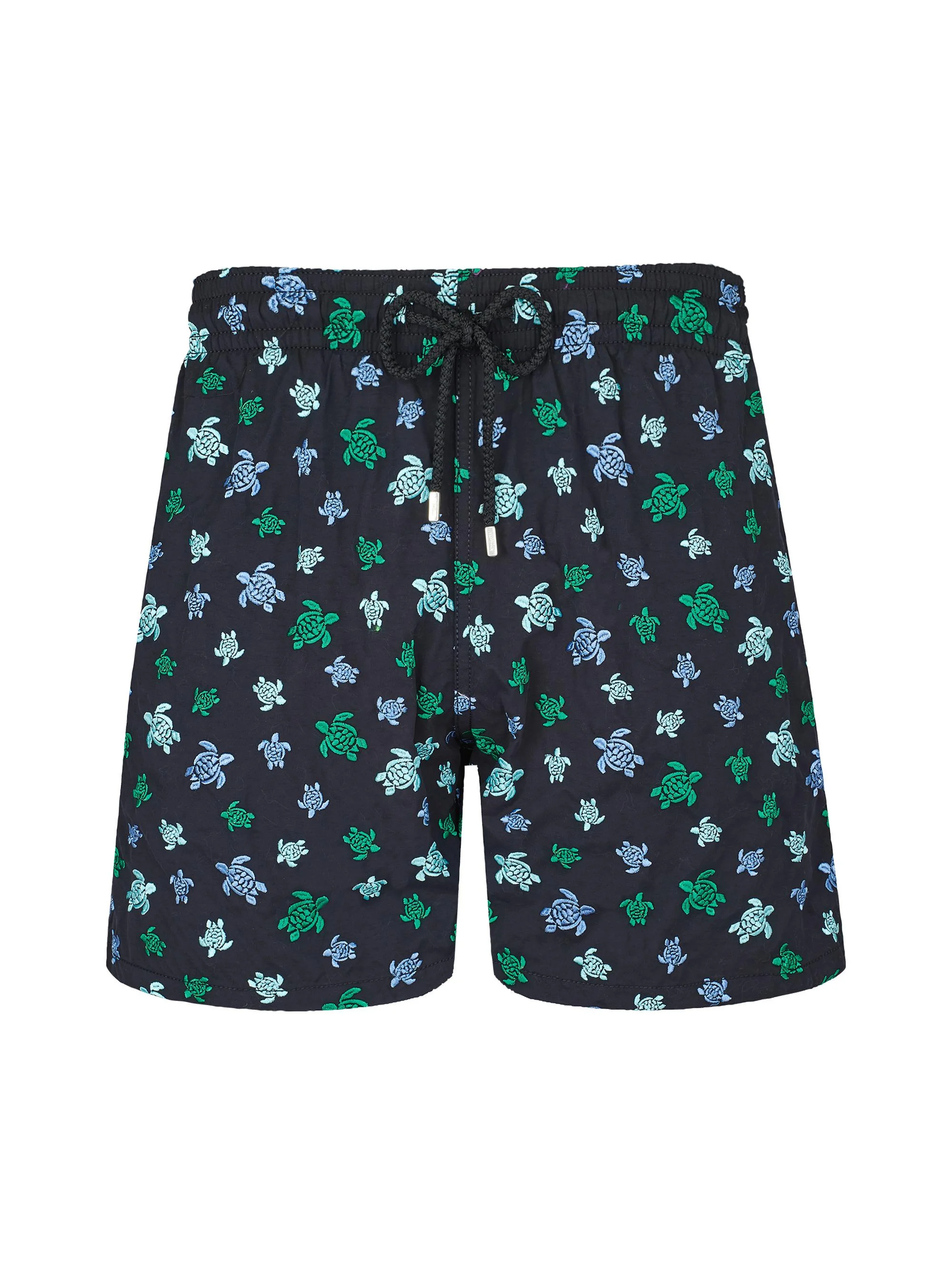 Men's Micro Ronde Des Tortues Embroidered Swim Trunks - Noir - 1