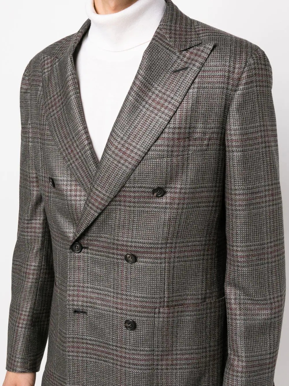 single-breasted check-pattern suit - 5