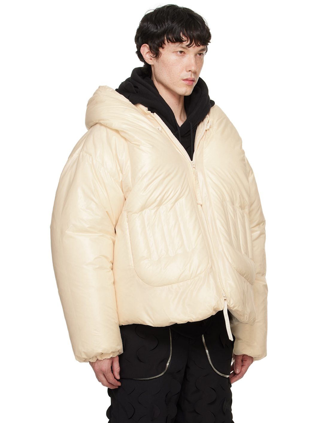 Off-White Quilted Spiral Down Jacket - 2